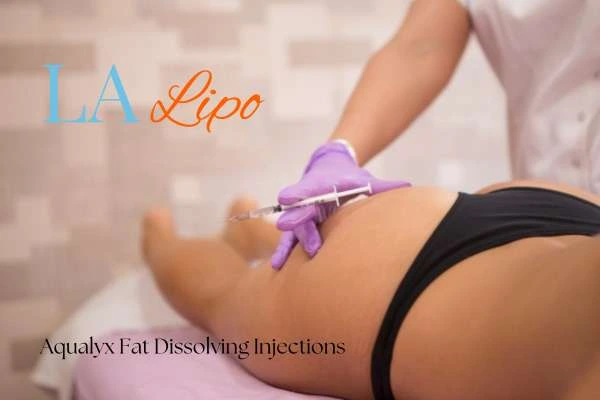 Woman having fat dissolving injections SCOTLAND on thighs