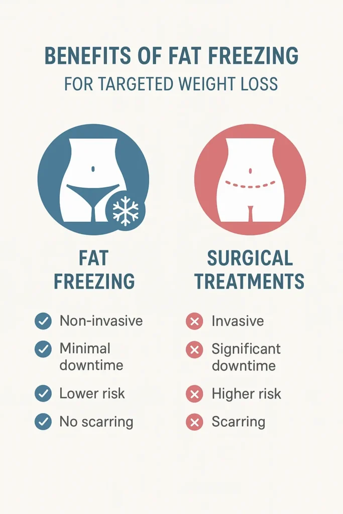 graphic showing the benefits of fat freezing SCOTLAND