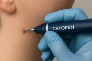 Person receiving skin tag removal SCOTLAND